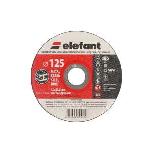 Disc Abraziv Taiere Metal Inox Elefant, 125x1.2x22.23mm, pachet 25 buc