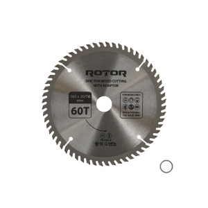 Disc Circular Lemn ROTOR, 165x20mm, 60 dinti, cu adaptor