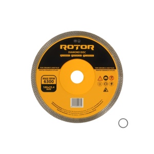 Disc Diamantat Ceramica Ultra Subtire ROTOR, 180x25.4mm, pentru gresie si faianta - Img 2