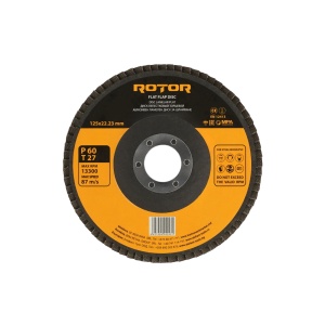 Disc Lamelar Plat ROTOR, 125x22.23mm, P60, T27, pachet 5 buc, pentru slefuit metal lemn