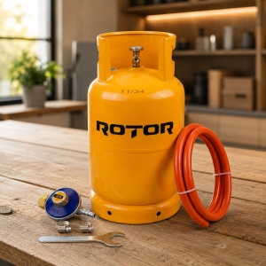 Pachet Butelie GPL ROTOR 26L, 12.5kg + Set Regulator cu Furtun 1.5m, 2 coliere si cheie