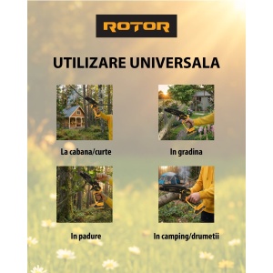 Pachet Fierastrau cu Lant Acumulator ROTOR RMC21-8, 21V Brushless + Set Lama si Ulei CADOU - Img 8