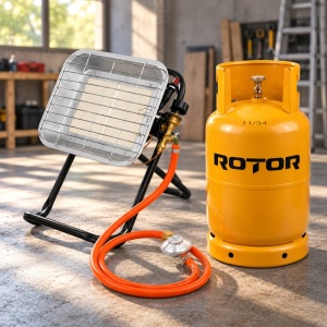 Pachet Incalzitor Gaz GPL Bohm BF-009D-02, 4.5kW, 20-80 m2 + Butelie GPL ROTOR 26L goala, capacitate 12.5kg