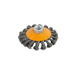 Perie Sarma Conica cu Noduri ROTOR, 100mm, M14, pentru polizor unghiular
