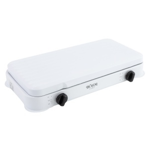 Plita cu doua arzatoare pe gaz, aprindere manuala BÖHM HOME BG-M-002-W, 4.4 kW, 55x32x7 cm - Img 6