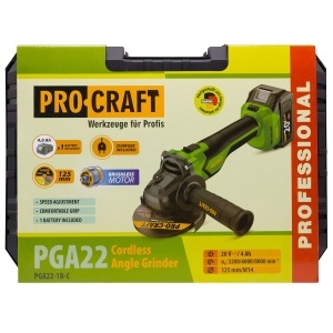 Polizor Unghiular pe Acumulator ProCraft PGA22, 20V, 4Ah, Brushless - Img 17