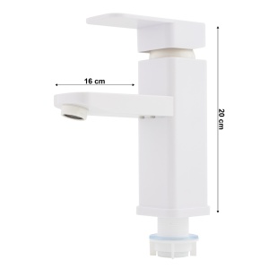 Baterie Baie Plastic Plamix Kub-001, alba, design cubic, pentru lavoar - Img 2