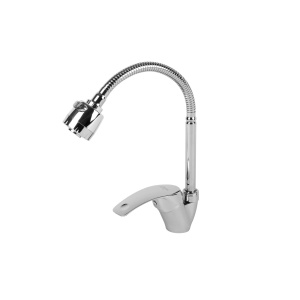 Baterie Bucatarie BOHM HOME BSK-011FL2/03ZC, pipa flexibila 430 mm, 2 functii jet si dus, monocomanda, crom