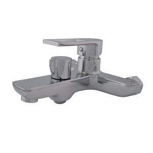 Baterie Cada Flow Edge Z-09, zinc, crom, cu para de dus