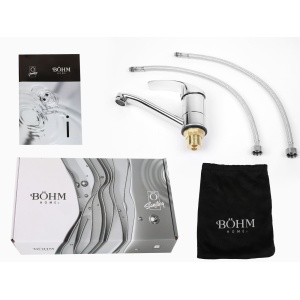 Baterie Lavoar BOHM HOME BSB-01-15/03ZC, monocomanda, pipa rotativa 360 grade, cartus ceramic, crom - Img 7