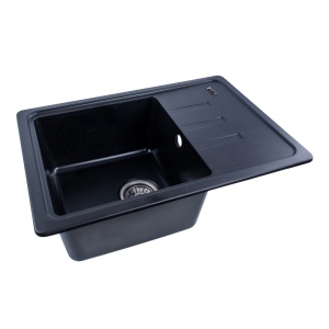 Chiuveta Bucatarie Granit Elefant Premium Liana 6243, 430x620mm, negru metalic - Img 5