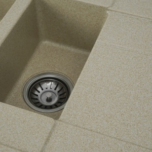Chiuveta Bucatarie Granit Elefant Premium Toskana, 775x495mm, safari bej, dubla cuva - Img 6