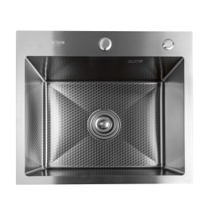 Chiuveta Bucatarie Inox SUS304 Bohm BH5045SD, 500x450mm, satin texturat, adancime 220 mm, sifon inclus - Img 2