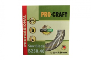 Disc Circular Lemn ProCraft B250.40, 250mm, 40 dinti, pentru fierastraie circulare