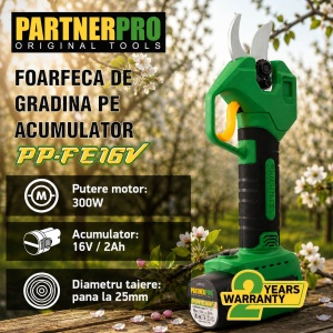 Foarfeca Electrica Acumulator PartnerPro PP-FE16V, 16V, 2Ah, 300W