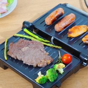 Gratar electric BOHM HOME BEGM100S, 1000 W, placi reversibile grill / plane, deschidere 180° - Img 2