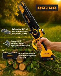 Mini Drujba 8 inch Acumulator ROTOR RBS-8, 2x21V 2Ah, cu incarcator - Img 3