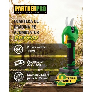 Pachet Foarfeca Electrica Acumulator PartnerPro PP-FE2A, 20V Brushless + Lame si Fierastrau CADOU - Img 4