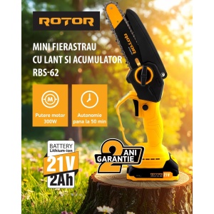 Pachet Mini Drujba Acumulator ROTOR RBS-62, 21V + Set Lama cu Lant CADOU - Img 5