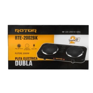 Plita electrica dubla ROTOR RTE-2002BK, 2000 W, 2 x 155 mm, temperatura reglabila - Img 5