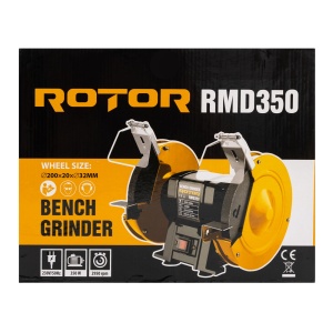 Polizor de Banc ROTOR RMD350 - 350W, 2950 RPM, disc 200mm, ascutit unelte si slefuit metal - Img 6
