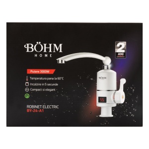 Robinet Electric Instant Bohm BY-24A-1, 3000W, afisaj digital, pipa rotativa - Img 3