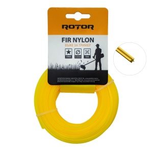 Set 5 Fire Nylon Stea ROTOR, 3mm x 15m, galben, pentru motocoasa si trimmer - Img 2