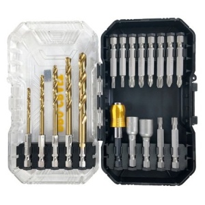 Set burghie PROCRAFT DBS-18 , 18 piese, Burghie pentru metal , Chei tubulare, Biți - Img 1