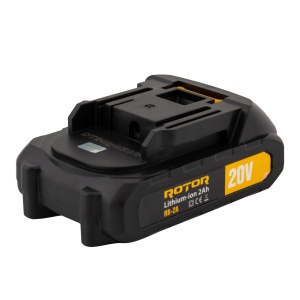 Acumulator ROTOR RB-2A, 20V, 2Ah, Li-ion, pentru scule ROTOR 20V - Img 2