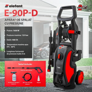 Aparat Spalat Presiune Elefant E-90P-D, 1600W, 90 bari, 480 l/h, furtun 5m - Img 2