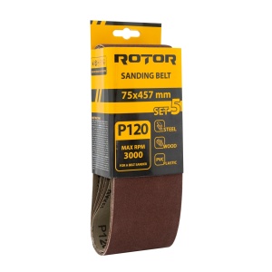 Banda de Slefuit ROTOR, 75x457mm, P120, set 5 buc