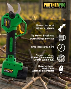 Foarfeca Electrica Acumulator PartnerPro PP-FE16V, 16V, 2Ah, 300W - Img 2