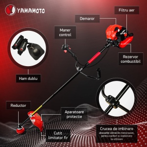 Motocoasa Benzina Yamamoto YMA.56, 2T, 5.8CP, 10000 RPM, pentru iarba si tufis - Img 2