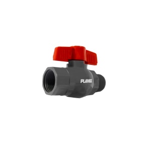 Robinet Apa PVC Plamix PVM, 1/2 inch, filet interior-exterior, gri/rosu