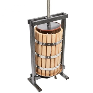Teasc Presa Struguri Vilen, lemn, 25L, inele inox, pentru vin artizanal - Img 3
