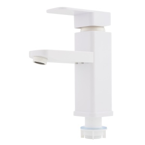 Baterie Baie Plastic Plamix Kub-001, alba, design cubic, pentru lavoar
