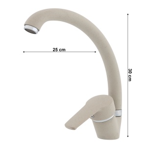 Baterie Bucatarie Fleko FZUF-MB203, cartus ceramic 40mm, racorduri incluse, bej - Img 2