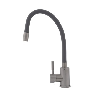 Baterie Bucatarie Flow FB-011 Vital, inox SUS304, pipa flexibila gri - Img 2