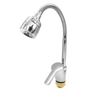 Baterie Bucatarie Flow UF(17)-203ZC, zinc crom, pipa flexibila 430mm, 2 functii