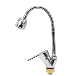 Baterie Bucatarie Flow UF(17)-203ZC, zinc crom, pipa flexibila 430mm, 2 functii - Img 3