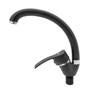 Baterie Bucatarie Flow UF-MD275ZB, zinc negru crom, pipa fixa rotire 360 - Img 2
