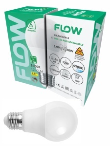 Bec LED A60 Flow, 12W, E27, 6500K lumina rece