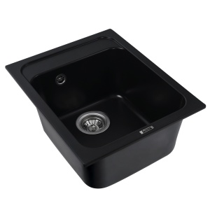 Chiuveta Bucatarie Granit Elefant Premium Korrado 4050, 497x398mm, negru - Img 4