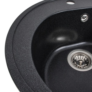 Chiuveta Bucatarie Granit Elefant Premium Luna, 510mm, negru - Img 6