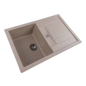 Chiuveta Bucatarie Granit Elefant Premium Troya 7850, 776x496mm, safari bej - Img 5