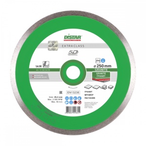 Disc Diamantat Distar Granit 1A1R, 250mm, 1.6mm, alezaj 25.4mm, pentru taiere granit