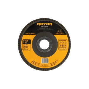 Disc Lamelar Plat ROTOR, 125x22.23mm, P100, T27, pachet 5 buc, pentru slefuit metal lemn
