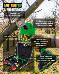 Foarfeca Electrica Acumulator PartnerPro PP-FE2A, 20V, 2Ah, Brushless - Img 14