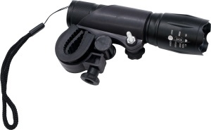 Lanterna LED Aluminiu cu Zoom si Suport Bicicleta Flow FB-T6G