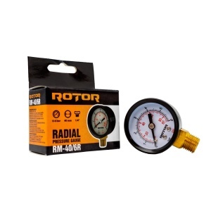 Manometru Radial Apa ROTOR RM-40/6R, 0-6 bari, 40mm, conexiune 1/4